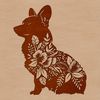 Beautiful Welsh Corgi Portrait A portrait of a sitting Welsh Corgi in a floral setting.