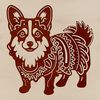 Standing Dog Breed SVG Design A stylized illustration of a standing Welsh Corgi dog breed.