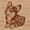 Welsh Corgi Floral Vector Art A sitting Welsh Corgi surrounded by floral patterns in a vector design.