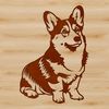 Free Welsh Corgi Clip Art A digital drawing of a sitting Welsh Corgi with detailed graphics suitable for various design applications.