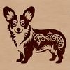 Standing Dog Clipart Illustration A detailed, illustrated portrait of a standing Welsh Corgi, suitable for various digital uses.