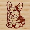 Vector Illustration of a Seated Corgi High-quality digital artwork of a seated Welsh corgi animal in SVG design style suitable for various applications.
