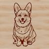A vector illustration of a Welsh Corgi sitting on its haunches, suitable for personal or commercial projects.