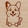 Vector illustration of a Welsh corgi in a seated position.