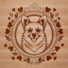 Whimsical Welsh Corgi Illustration A stylized vector illustration of a Welsh Corgi's head featuring ornate details.