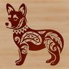 Beautiful Welsh Corgi Illustration A standing Welsh Corgi, depicted in a stylized and ornate design, suitable for commercial or personal use.