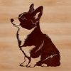 Vector Dog Illustration in a Sitting Position A vector illustration of a Welsh Corgi in a sitting position, suitable for digital design and crafting projects.