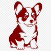 Unique Sitting Welsh Corgi In DXF - Commercial Use