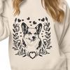 Floral Welsh Corgi Digital Art