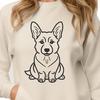 Free Unique Welsh Corgi Simple Line Drawing