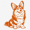 Creative Sitting Welsh Corgi In DXF - Commercial Use