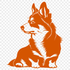 Unique Sitting Dog Clip Art - PDF