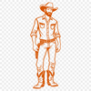 Western-Themed SVG Design Free Download A cowboy illustration designed as vector art, suitable for commercial or personal projects.
