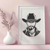Stylized Cowboy Illustration A stylized illustration of a cowboy with a hat and boots, suitable for digital cutting machines like Cricut.