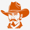 Classic Cowboy Line Art A line-drawn illustration of a cowboy in classic Western attire.