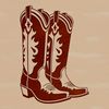 Handcrafted Cowboy Footwear A classic pair of cowboy boots with intricate stitching and ornamentation.