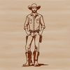 A cowboy illustration created as a vector graphic in SVG format.