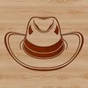 Rugged Headgear Design A traditional cowboy hat design, ideal for crafting or digital editing projects.