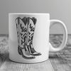 Classic Western Boots Illustration A pair of classic cowboy boots with intricate stitching and lacing.
