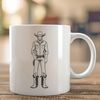 Free Cowboy Clip Art SVG Design A stylized illustration of a cowboy in a western setting.
