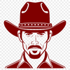 Rugged Cowboy Silhouette for Graphic Design A detailed digital outline of a cowboy figure suitable for graphic design projects.