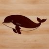 Free Svg Cut File Whale Design An illustration of a whale in black outline.
