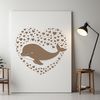 A stylized vector illustration of a whale in silhouette form, suitable for cutting machine designs.
