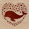 A vector illustration of a whale in its natural habitat.