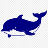 A simple vector illustration of a whale in outline form.
