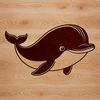 Stylized Whale Illustration A stylized illustration of a whale, suitable for commercial or personal use as a cut file for cutting machines.