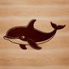 A Simple Whale Silhouette An illustration of a whale in a single color silhouette.