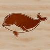 Free Whale Silhouette SVG Cut File A detailed vector illustration of a whale in a simple silhouette style suitable for cutting machines and laser engraving.