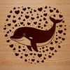 Free Whale Cut File for Cricut A detailed illustration of a whale in vector format, suitable for commercial or personal use.