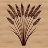 A stylized illustration of wheat in silhouette form.