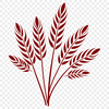Illustration of a single wheat stalk in outline style for crafting and DIY projects.