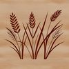 Wheat Stalk Illustration with Overlapping Grains A simple illustration of a wheat stalk with overlapping grains.