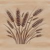 A simple illustration of a wheat ear with stalks and grains, ideal for use in various digital projects.