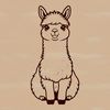 Beautiful Alpaca Animal Outline Design Alpaca animal silhouette in vector format.