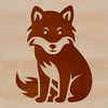 Whimsical Fox Line Drawing A simple line drawing of a cute fox sitting on its haunches, suitable for vector art and design projects.