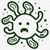 Illustration of a single bacterial cell with detailed features, suitable for vector graphics and cutting machines.