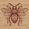 A stylized illustration of a bee, suitable for vector designs and clip art.