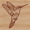A vibrant illustration of a hummingbird in mid-air, showcasing its iridescent feathers and long beak.