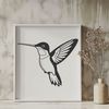 Beautiful Feathered Friend Design A detailed illustration of a hummingbird in flight, featuring intricate feathers and vibrant colors.