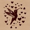 Delicate Bird Silhouette Design A colorful hummingbird in mid-flight, with intricate details.