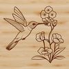 Beautiful Branch Perched Hummingbird Art A vector graphic depiction of a hummingbird perched on a branch amidst lush greenery.
