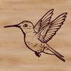 Illustration of a hummingbird in flight, showcasing its rapid movement and agility.