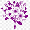 Vibrant Floral Arrangement SVG Template Colorful bouquet of flowers designed as a digital template for use with cutting machines, laser cutters, or pyrography tools.