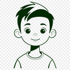 Line Art Boy Illustration Illustration of a child in simple line style suitable for digital design.