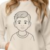 Vector Portrait of a Young Child A simple illustration of a young boy with basic facial features, suitable for vector design.