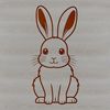 Vector Bunny Design for Various Uses A sitting rabbit illustration in vector format, suitable for various applications.